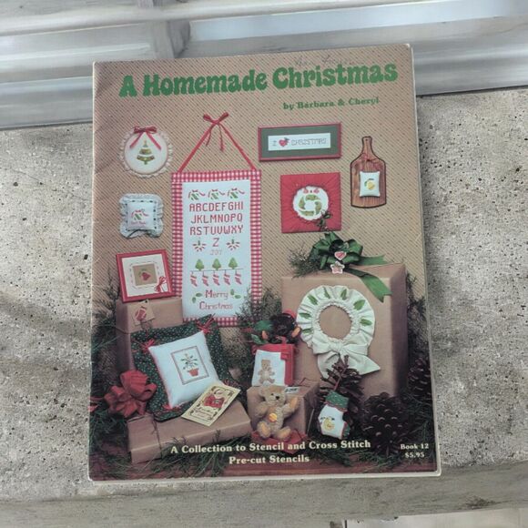 Barbara & Cheryl A Homemade Christmas Cross Stitch & Stencil Pattern Book 12 - Picture 1 of 4